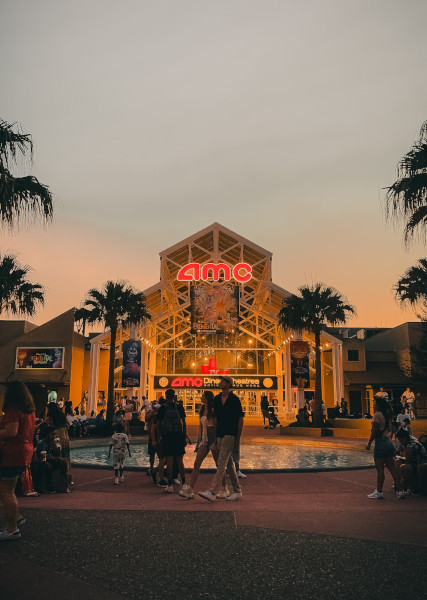 people standing in front of building at disney springs, orlando
