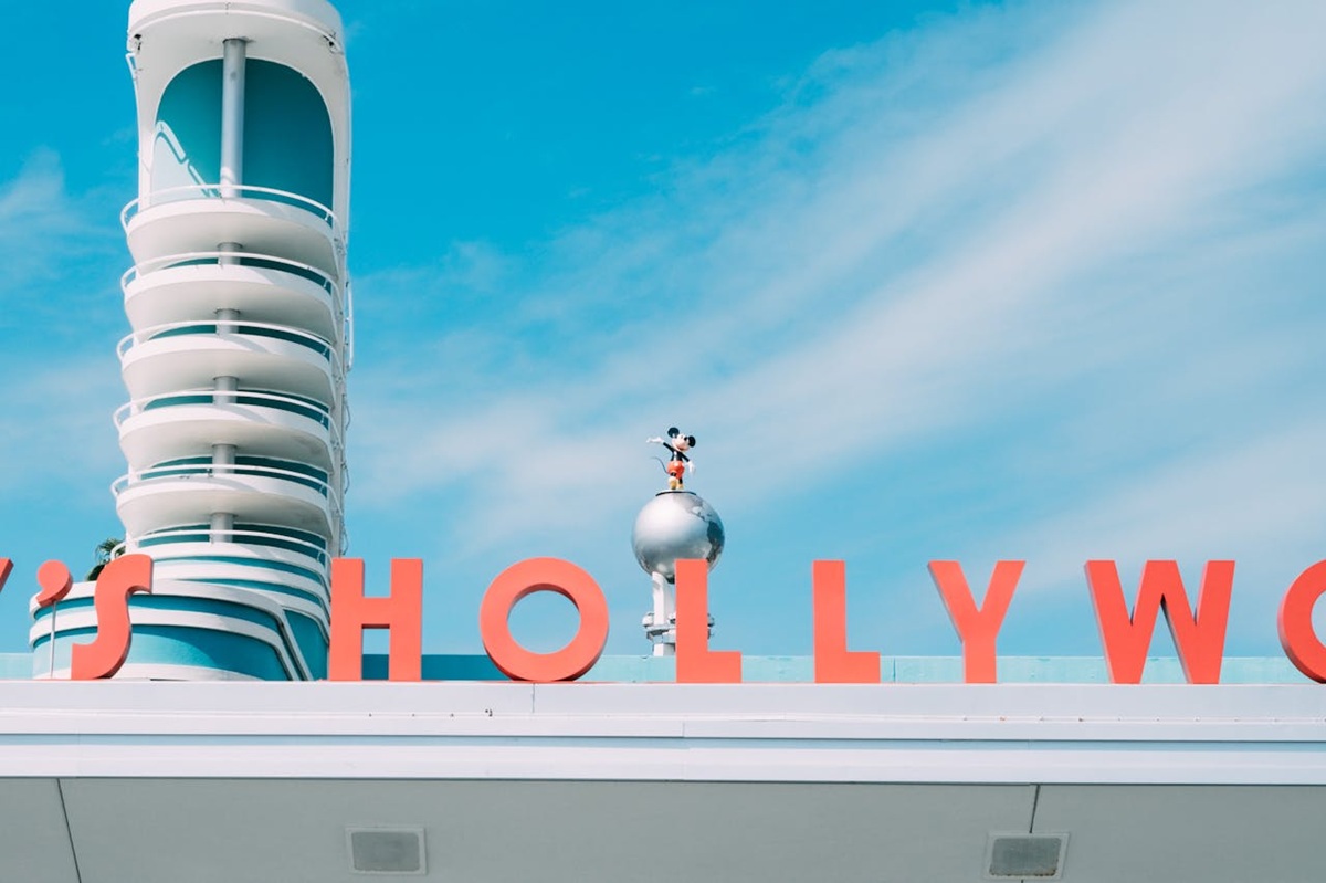 Hollywood Studios signage with Mickey Mouse