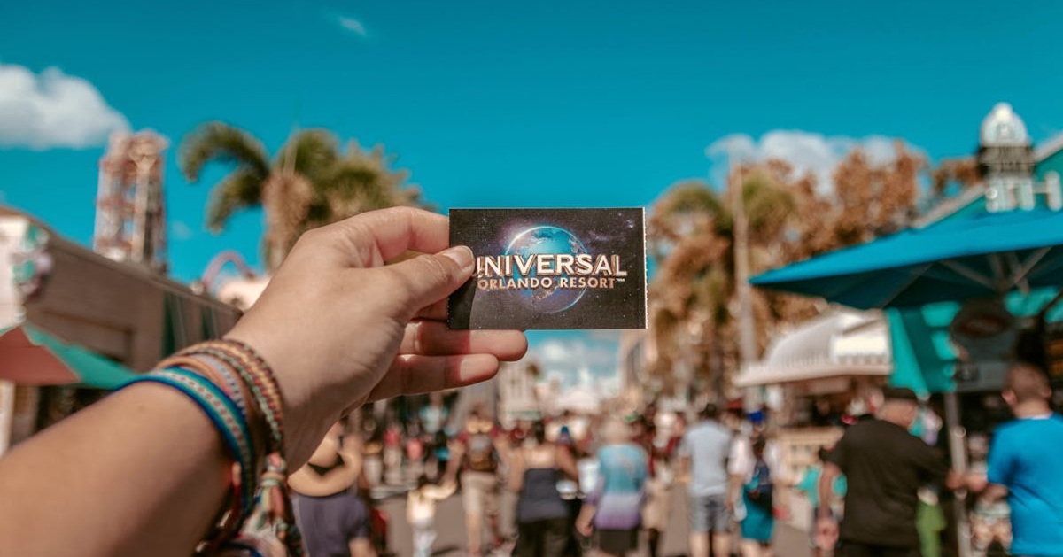 Person holding a Universal Orlando Resort ticket