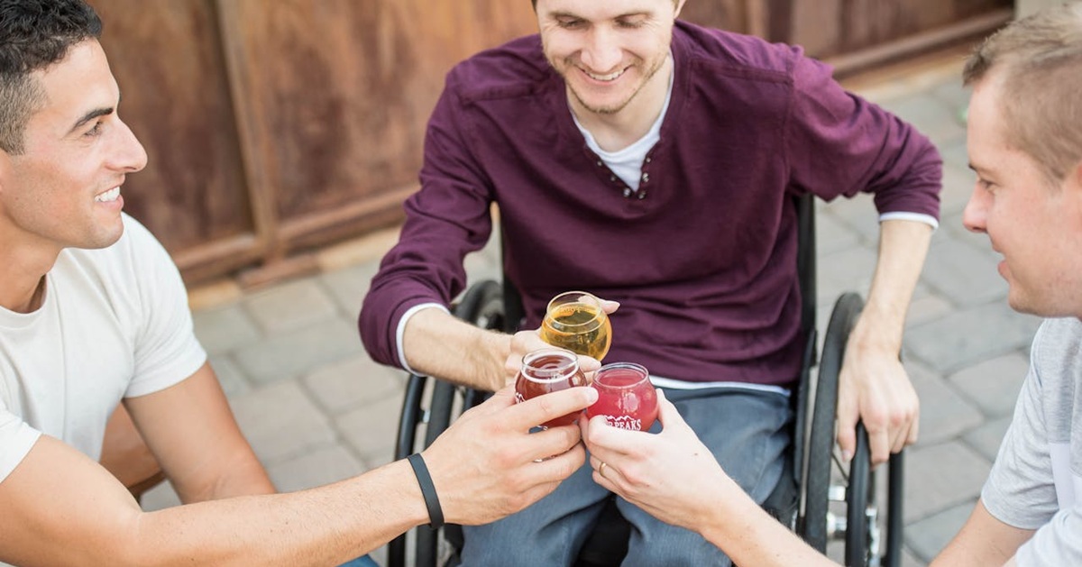 Group of friends enjoying a drink