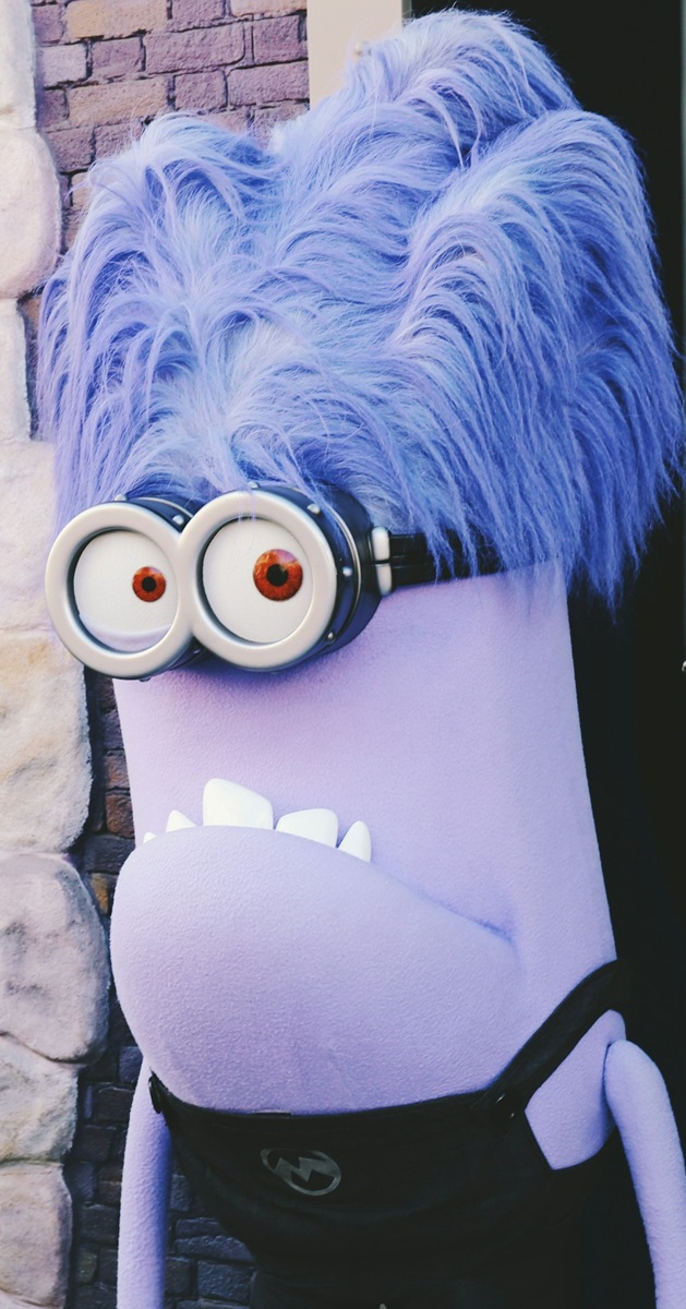 Close-up of purple Minion