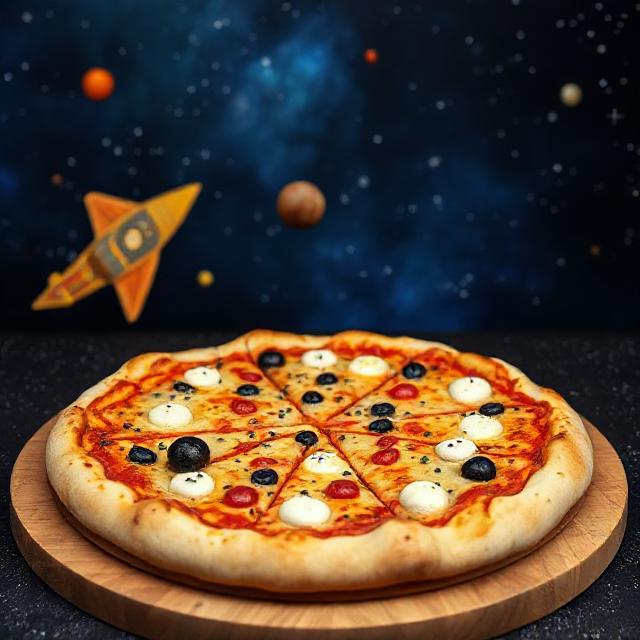 Space themed pizza