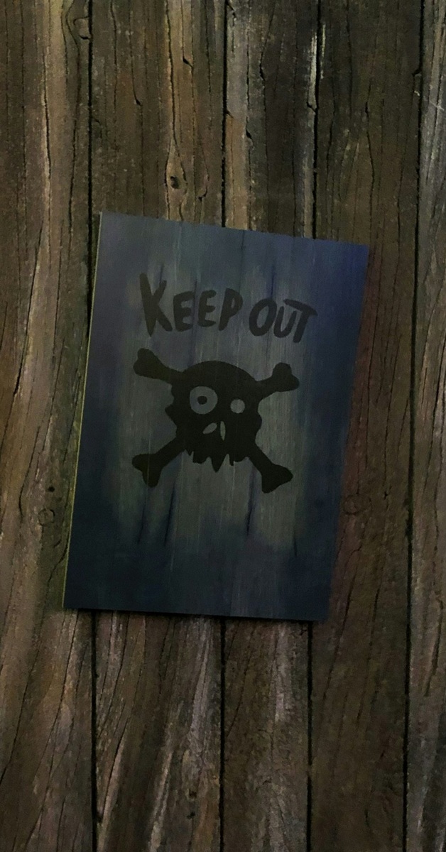 Shrek's Swamp Keep Out sign