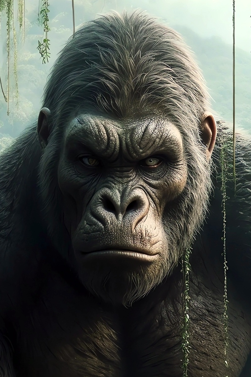 Close-up of King Kong's head