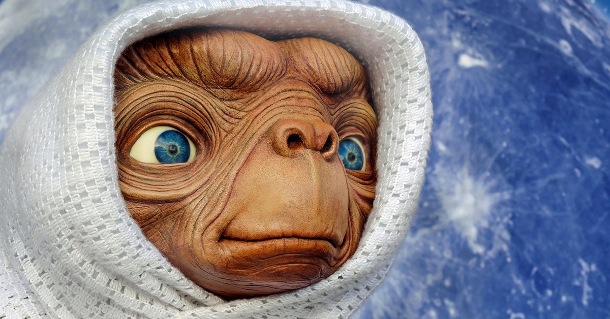 ET with earth in background