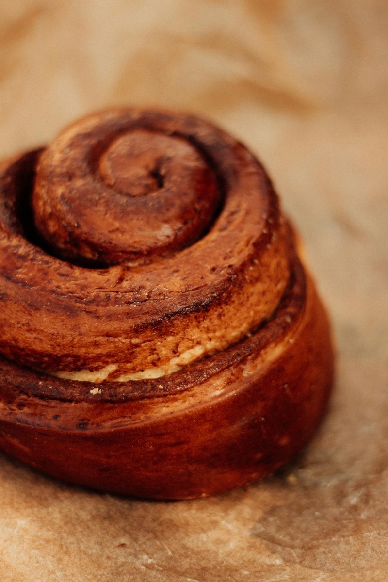 Close-up of cinnamon roll