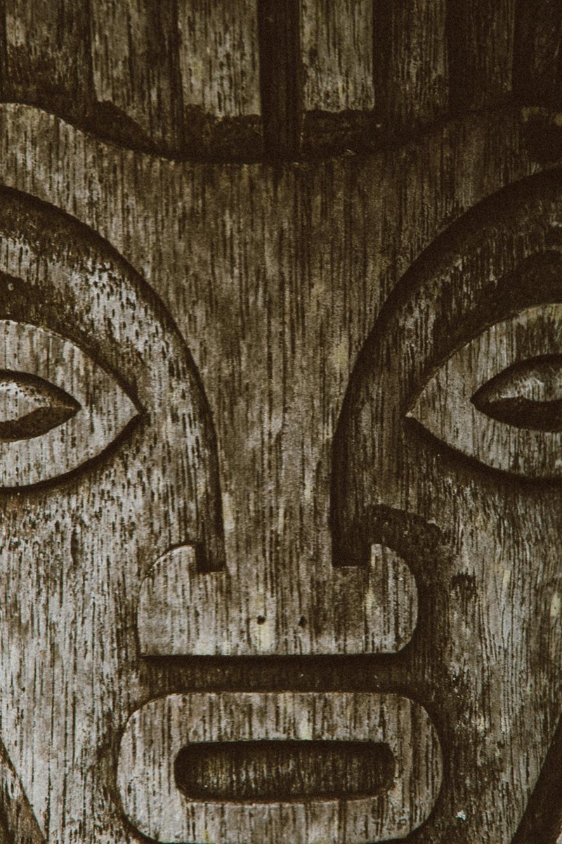 Tiki wood carving