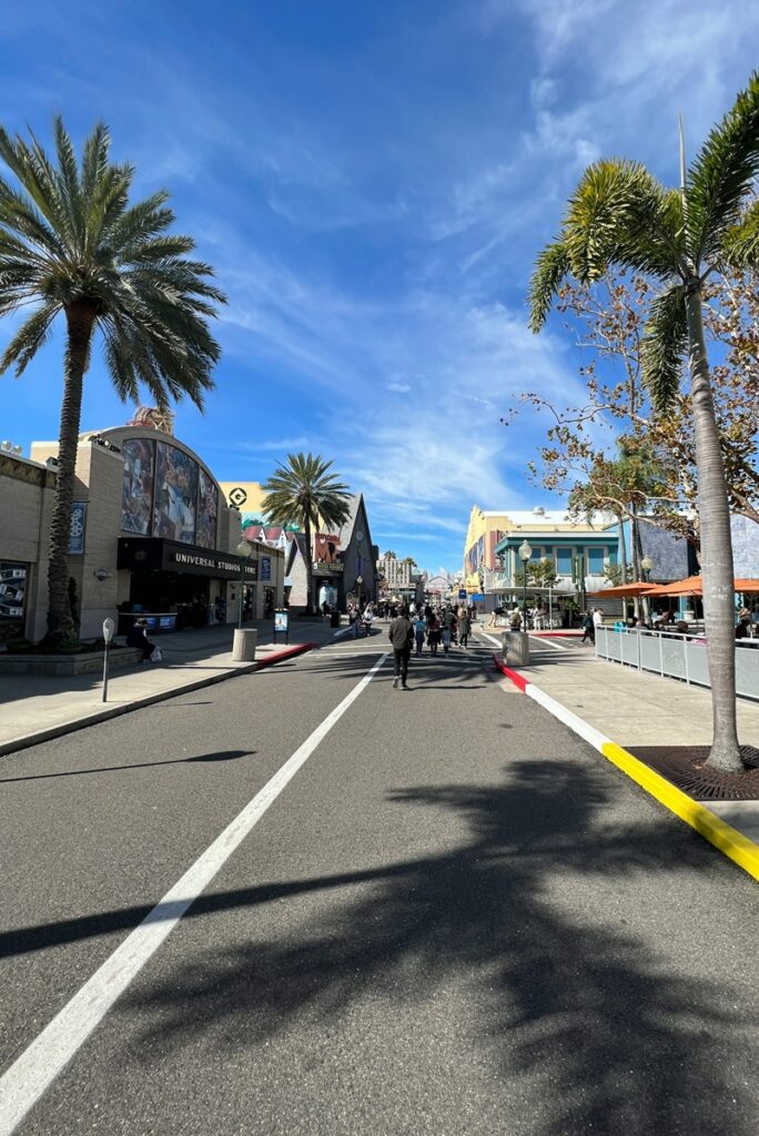 View along CityWalk with Universal Store