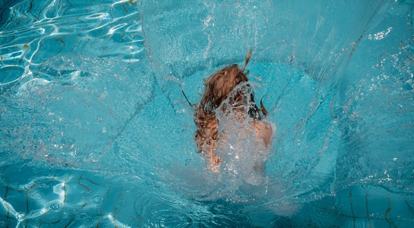 Splashdown into pool