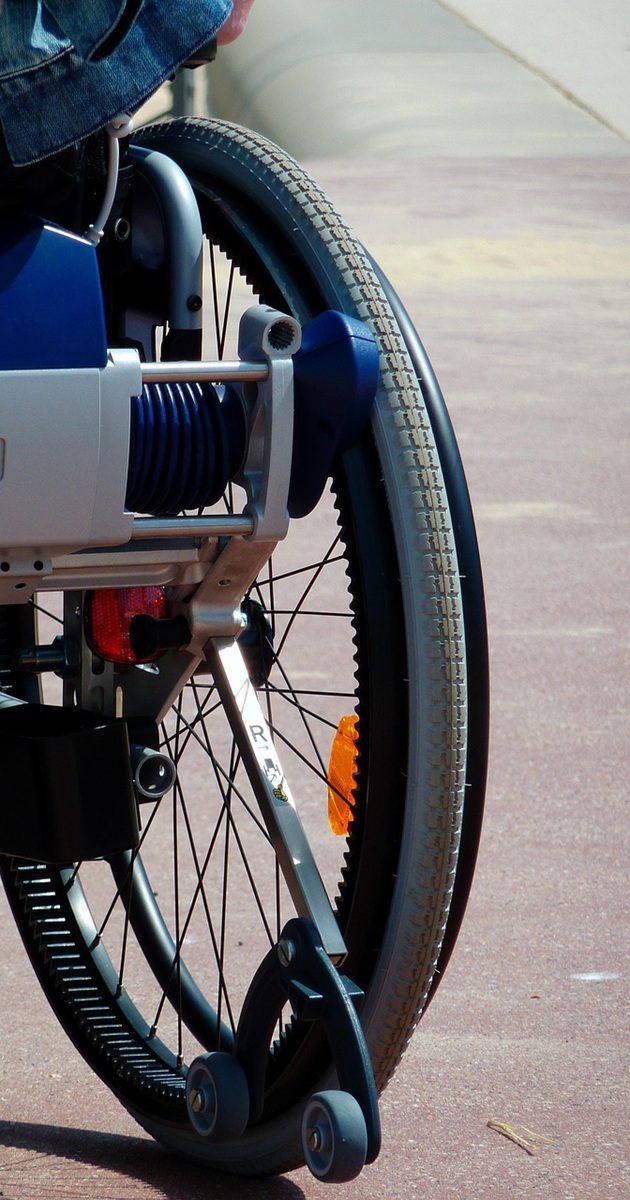 Close-up of wheelchair